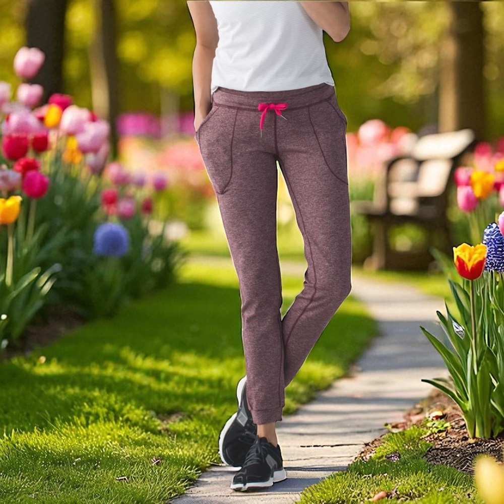 Lululemon Base Runner Pant III in Heathered Bordeaux Drama / Bon Bon Sz 8